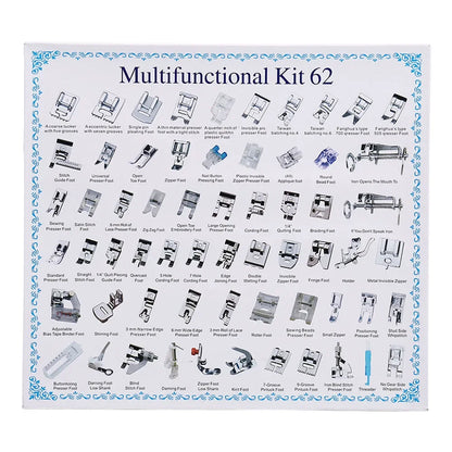Kit de prensatelas para máquinas de coser Brother, Singer, Overlock y accesorios para costura.